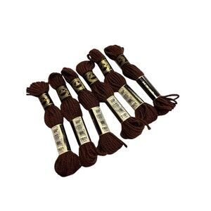 DMC Tapestry Wool Brown 7801 New 6 Skeins